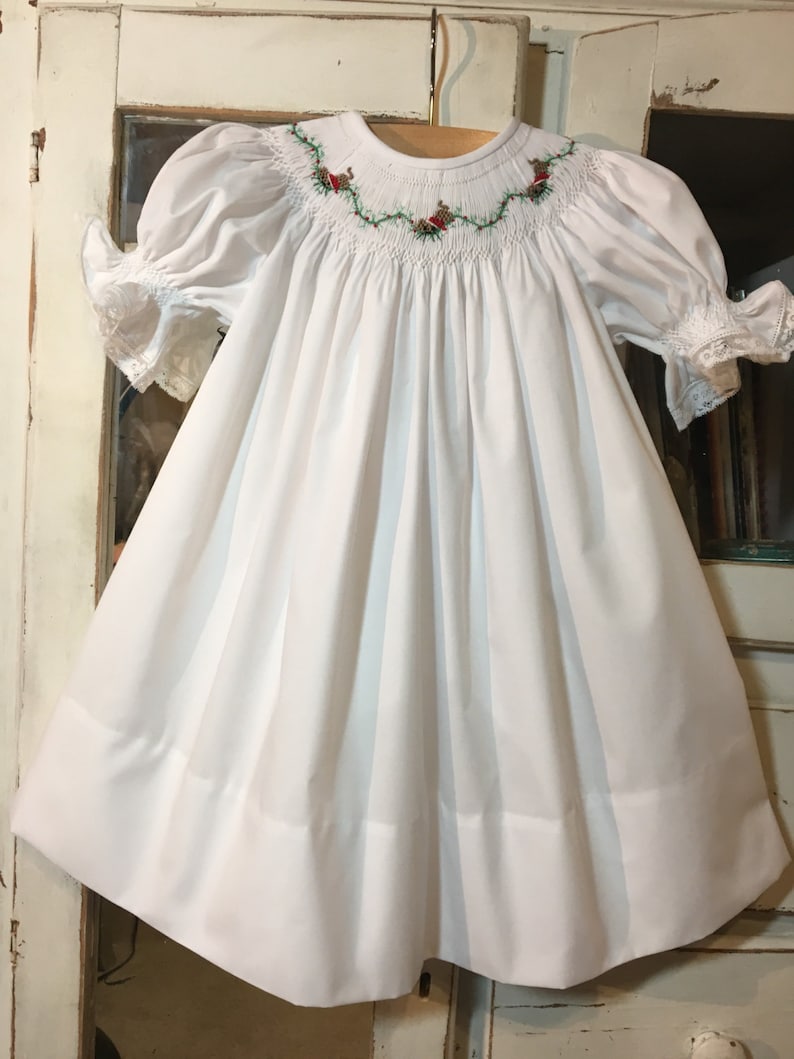 Size 2 Toddler Girl Smocked Christmas Dress Etsy