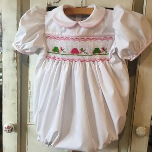 Size 1 Smocked Baby Girl Bubble