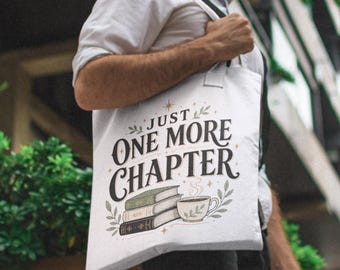 Book Lover Tote Bag, Just One More Chapter Reading Bag For Readers