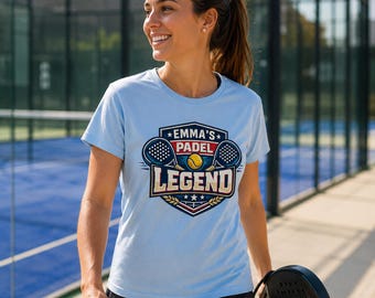 Personalised Padel Legend T-Shirt, Custom Name Gift for Padel Player