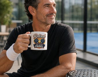 Retired Padel Mug, Funny Retirement Gift for Padel Players and Club Members