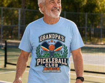 Personalized Grandpa Pickleball Shirt, Custom Pickleball Club T-Shirt