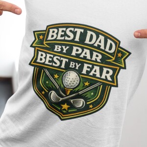Golf dad gift t-shirt with classic clubhouse badge design
