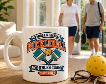 Personalized Pickleball Mug – Grandparents Doubles Team