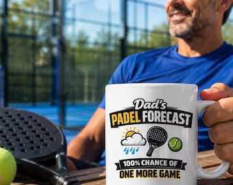 Dad Padel Mug, Funny One More Game Forecast Gift for Padel Player