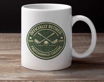 Divertida taza de jubilación de golf: regalo para abuelo golfista profesional retirado.