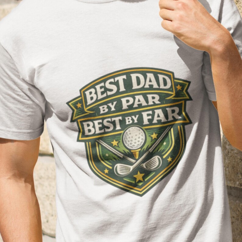 Father’s Day golf t-shirt with bold dad humour slogan