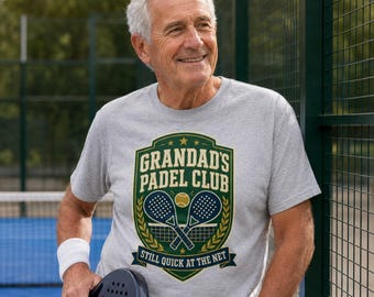 Grandad’s Padel Club T-Shirt, Funny Padel Grandad Gift, Retirement Sports Top