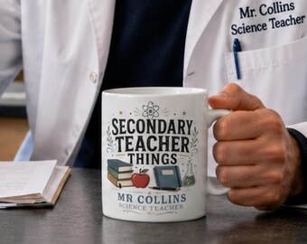 Taza para profesor de secundaria, regalo para profesor, taza personalizada para el aula.
