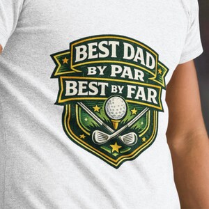Vintage style golf badge t-shirt for dads who love golf