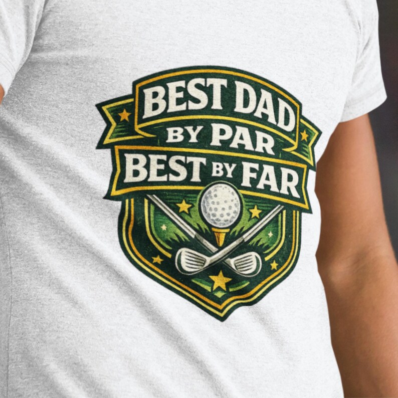 Vintage style golf badge t-shirt for dads who love golf
