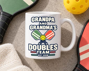 Personalized Pickleball Mug for Grandpa and Grandma’s Doubles Team