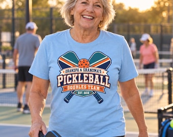 Personalized Pickleball T-Shirt – Grandpa & Grandma’s Doubles Team
