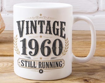 Vintage 1960 Mug, Funny 65th Birthday Gift