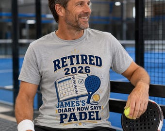 Personalised Retirement Padel T-Shirt, Retired Gift for Padel Player