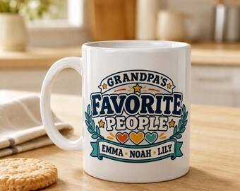 Personalized Grandpa Mug – Grandpa’s Favorite People with Custom Names