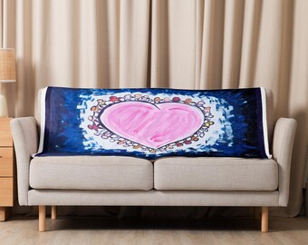 Corazones Unificados - Arte de Inclusión y Diversidad - Cobija de Lujo para la Familia - Hearts and Havoc Studio