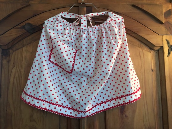 Vintage Apron Red Polka Dots Etsy