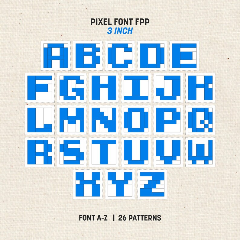 Pixel Font FPP | 3 Inch Alphabet Numbers (digital Download) - Etsy