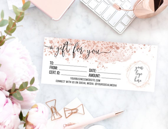 Gift Certificate Printable Template for Small Business Pink - Etsy