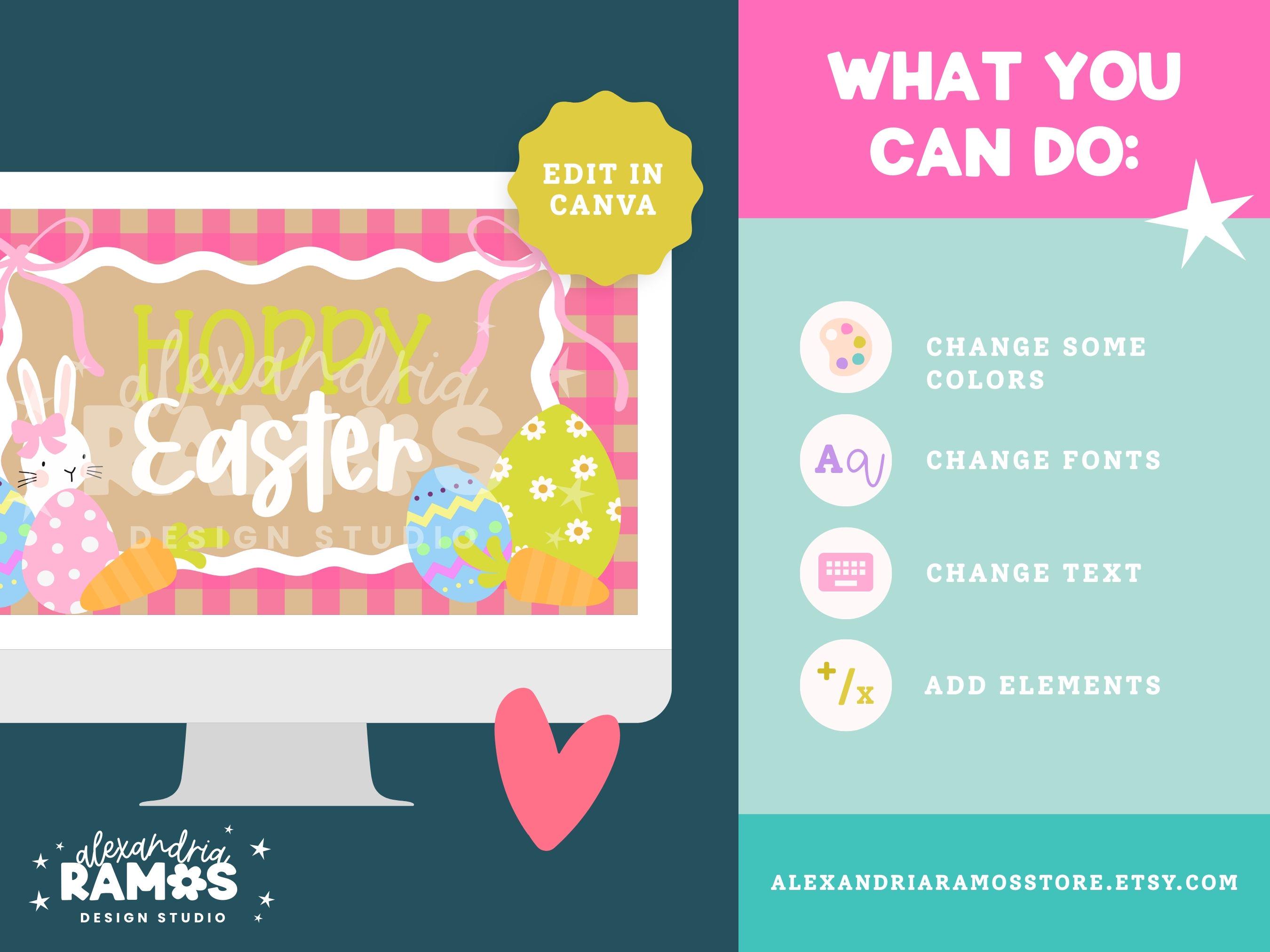 Hoppy Easter Banner Template, 3x5 Ft Canva Editable (digital Download ...