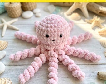 Schema per realizzare un polpo all'uncinetto, un peluche amigurumi realistico (schema in PDF)