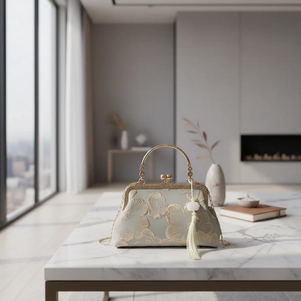 Bolso de noche bordado estilo chino, elegante bolso de hombro floral, bolso de mano cuadrado pequeño retro.