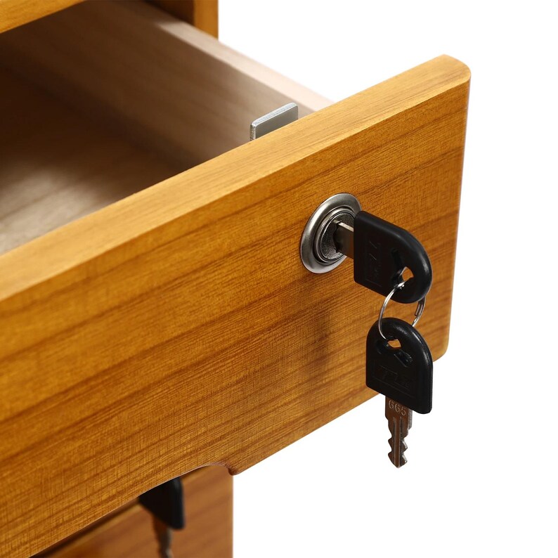Wooden Desktop Storage Cabinet – Desk Organizer With Lockable Drawers ...