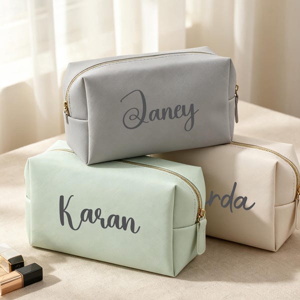Personalized cosmetic bag with a custom name