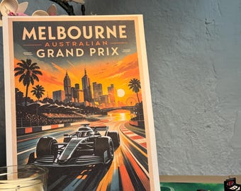 F1-Liebhaber-Poster A4, A5 – Grand-Prix-Fan-Geschenk – Shanghai GP Design – Grand-Prix-Stil – Mercedes – Vintage-Stil