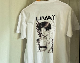 Normal geschnittenes T-Shirt aus 190 g Baumwolle – Geschenkidee für Manga-Fans – Attack on Titan-Design – Lässiges Shirt – Outfit für Manga-Liebhaber