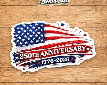 USA 250th Anniversary Decal, 1776-2026 Patriotic Car Sticker, American Flag Vinyl Sticker, Weatherproof Window Sticker, Truck Laptop Gift