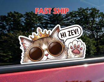 Princess Donut Decal, Princess Donut Hi Zev Sticker, Dungeon Crawler Car Decal, Funny Cat Sticker, Fast Shipping