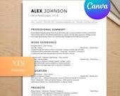 Graduate Resume Template Canva, Entry Level Resume, ATS Friendly Resume, Cover Letter, Instant Download | Editable Canva