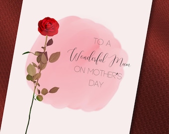 Tarjeta del Día de la Madre imprimible / Tarjeta plegable editable / Plantilla de Canva / Descarga digital