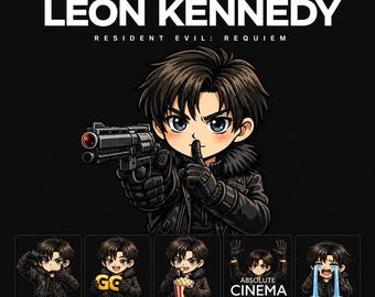 Resident Evil Requiem - Pack de gestos de Leon Kennedy / Estáticos para Twitch, Kick, YouTube y Discord (Descarga digital)