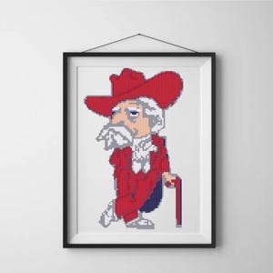 Retro Colonel Cross Stitch Pattern - Sports Decor (PDF Pattern, Instant Download)