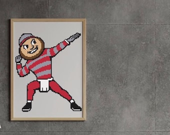 Vintage Football Nut Character Cross Stitch PDF