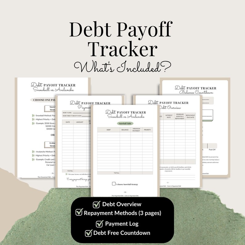 Debt Payoff Printable | Snowball & Avalanche Planner | PDF Debt Tracker ...