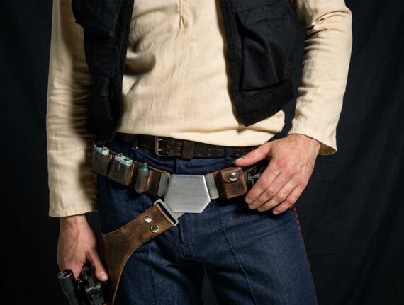 Han Solo Belt With Holster Cosplay Costume Leather Props For Halloween