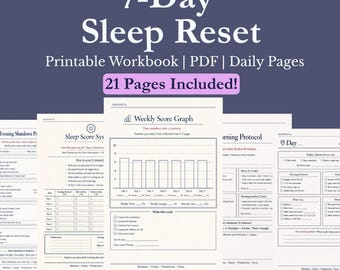 7-Day Sleep Reset System | Sleep Workbook + Daily Tracker | Evening And Morning Shutdown Protocol | Sleep Score Printable PDF | A4 A5 |