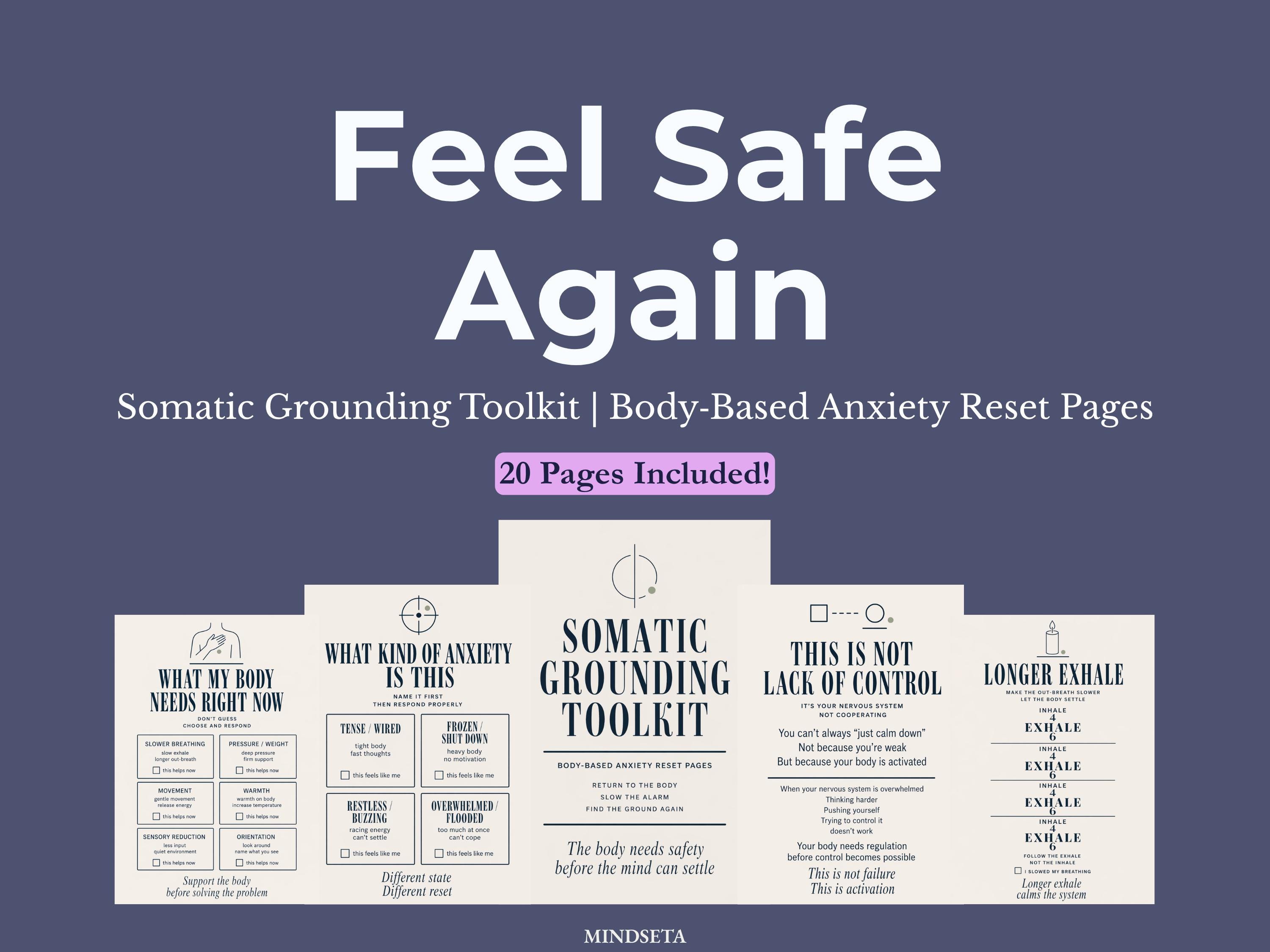Somatic Grounding Toolkit Printable | Anxiety Reset Pages PDF | Nervous ...