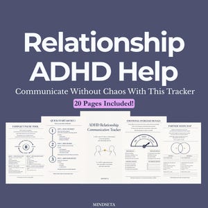 ADHD Beziehung Tracker & Paare Kommunikation Arbeitsbuch und Konfliktlösung Printable Pdf A4 Digital | Emotionale Regulierung