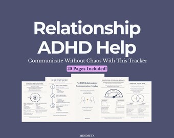 ADHD Relationship Tracker & Couples Communication Workbook And Conflict Repair Printable Pdf A4 Digital | Emotional Regulation