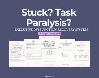 System odzyskiwania funkcji wykonawczych i protokół resetowania przytłoczenia i mgły mózgowej dla osób z ADHD, format A4, plik PDF do druku