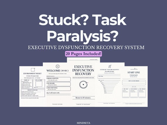 Executive Dysfunction Recovery System And Overwhelm Reset & Brain Fog Protocol For ADHD People A4 Pdf Printable