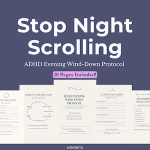 ADHD Evening Wind-Down Protocol & Screen to Sleep Transition System Pdf A4 Printable Digital