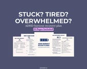 Burnout Recovery Planner for ADHD Printable PDF, Neurodivergent Recovery Brain Fog & Sensory Overload System Adult ADHD Productivity Toolkit