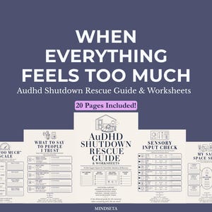 Guide för räddning vid avstängning av AuDHD | Arbetsblad vid sensorisk överbelastning | Återhämtningsplan för härdsmälta | Utskrivbar PDF Autistiska vuxna med ADHD