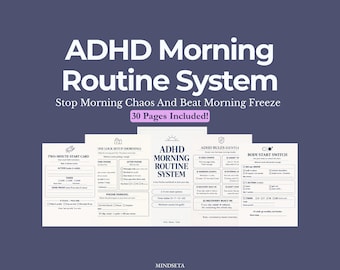 System porannej rutyny ADHD (plik PDF do druku) | Zeszyt ćwiczeń: Niskie tarcie i dysfunkcje wykonawcze | Codzienny protokół porannego resetu